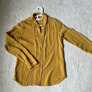 Equipment Mustard Golden Yellow Silk blouse shirt XS